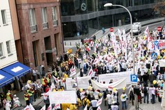 Związkowe protesty w stolicy