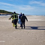 Zwłoki kobiety wyrzucone z morza na plażę w Łebie