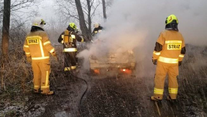 Zwłoki w spalonym aucie znalezione w lesie koło Siedlec