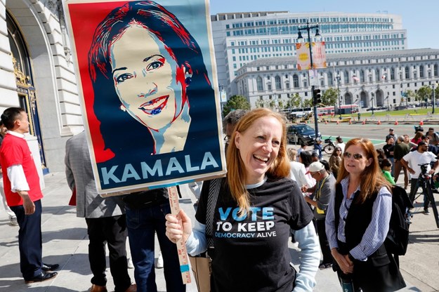 Zwolennicy Kamali Harris w San Francisco. /JOHN G. MABANGLO /PAP/EPA