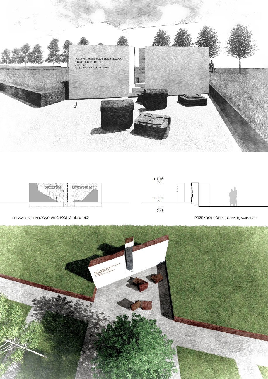 Zwycięski projekt pomnika Orląt Lwowskich /Materiały prasowe
