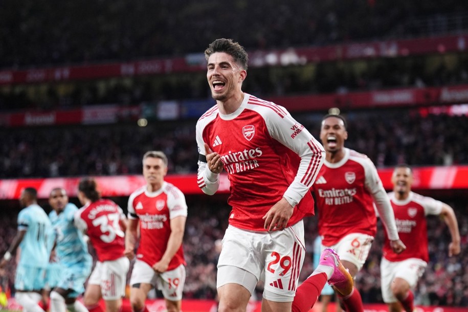 Zwycięstwo piłkarzom Arsenalu z Burnely zapewnił Kai Havertz /John Walton    /PAP