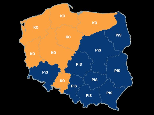 Zwycięzcy w poszczególnych sejmikach wojewódzkich /RMF FM /RMF FM