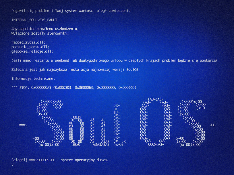 Życiowy Blue Screen? Czy SoulOS to zbyt odważne podejście do tematu? Czy może to ciekawy eksperyment, dzięki któremu uda się zainteresować nowe pokolenie? /materiały prasowe
