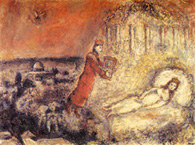 Żydowska sztuka: Marc Chagall, Pieśń króla Dawida, 1983 /Encyklopedia Internautica