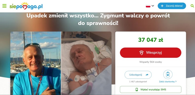 Zygmunt Józefczak walczy o życie. Córka prosi o wsparcie finansowe /siepomaga.pl/ /materiał zewnętrzny
