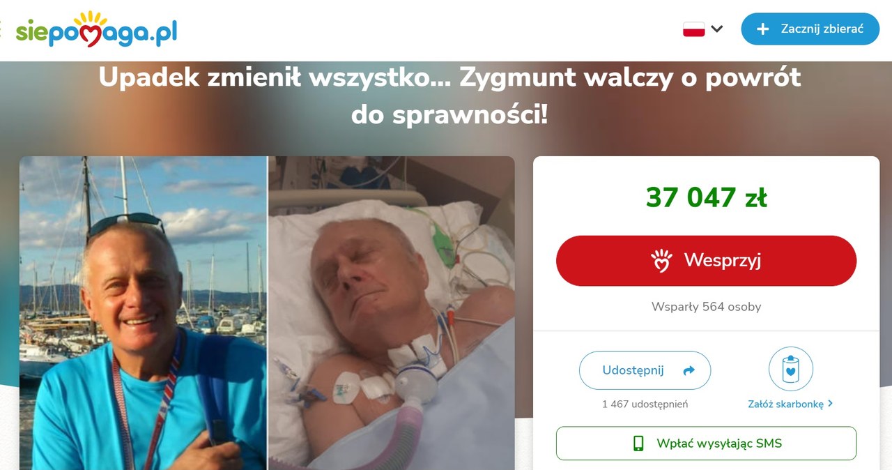 Zygmunt Józefczak walczy o życie. Córka prosi o wsparcie finansowe /siepomaga.pl/ /materiał zewnętrzny