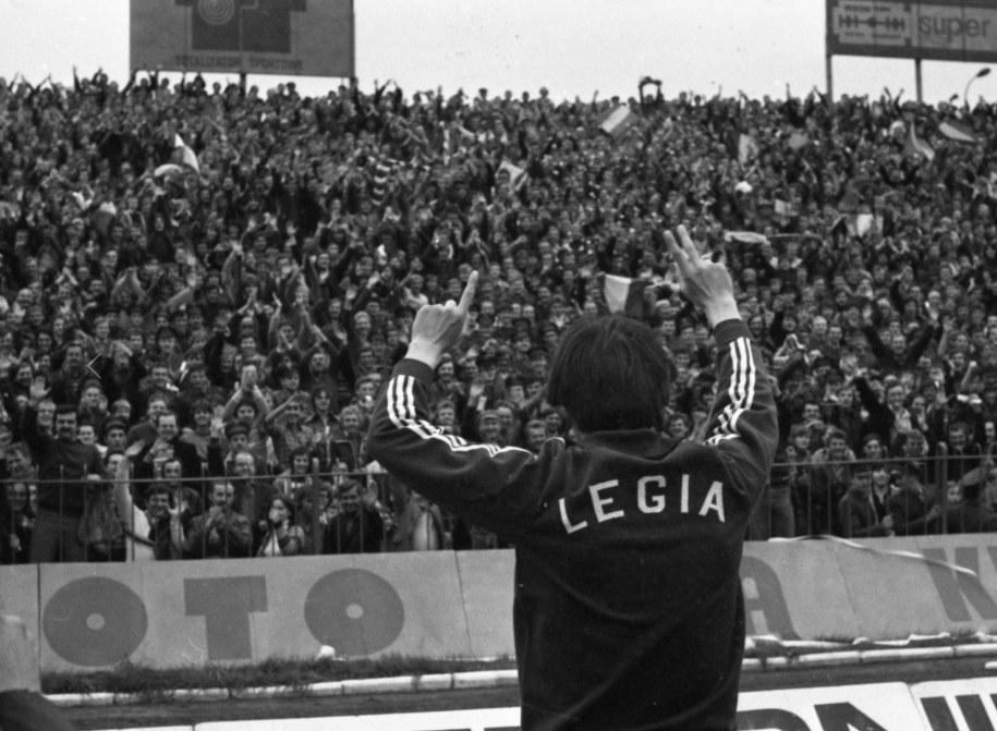 Żyleta skanduje imię Kazimierza Deyny, widoczny na zdjęciu, 1979 r. /Maciej Kłoś    /PAP